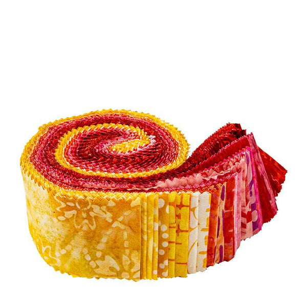 SALE Batiks Expressions Berry Lemonade 2.5 Inch Rolie Polie Jelly Roll 40 pieces - Riley Blake - Precut Pre cut Bundle -  Quilting Cotton
