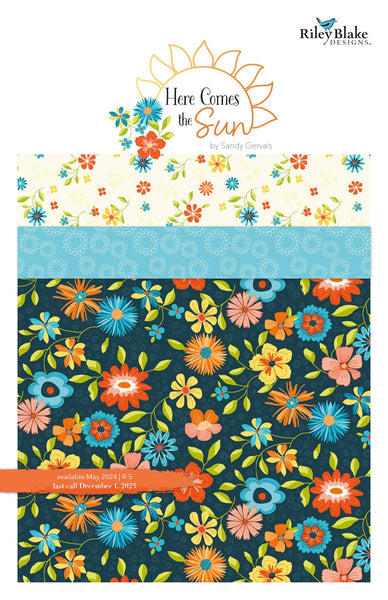 SALE Here Comes the Sun 2.5 Inch Rolie Polie Jelly Roll 40 pieces - Riley Blake Designs - Precut Pre cut Bundle - Quilting Cotton Fabric