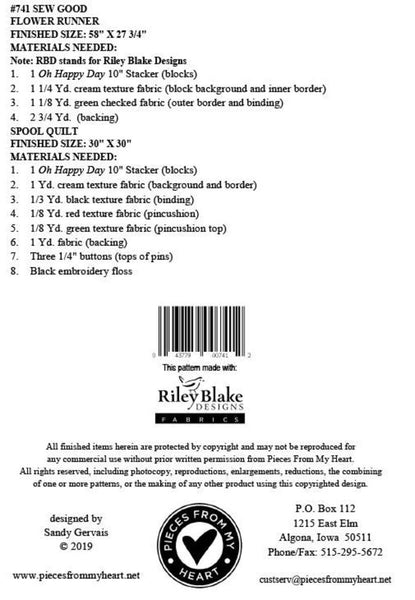 SALE Sew Good Quilt and Runner PATTERN P157 by Sandy Gervais - Riley Blake Designs - INSTRUCTIONS Only - Piecing 10" Stacker Friendly