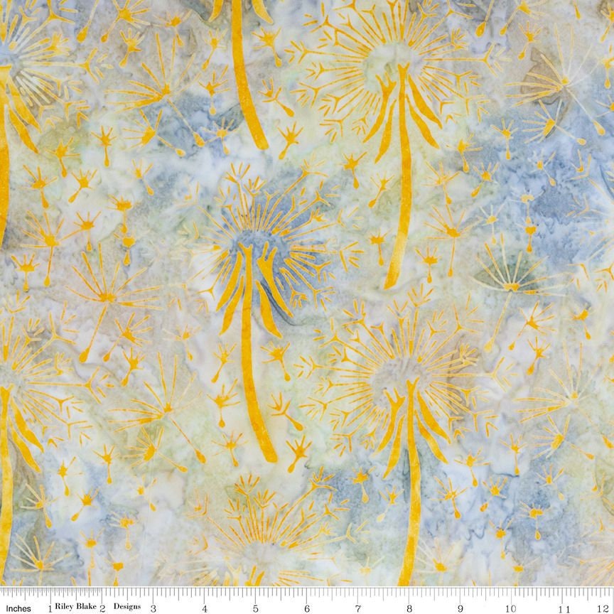 SALE Batiks Expressions BTPT1084 Jonquil - Riley Blake Designs - Hand-Dyed Tjaps Print - Quilting Cotton Fabric