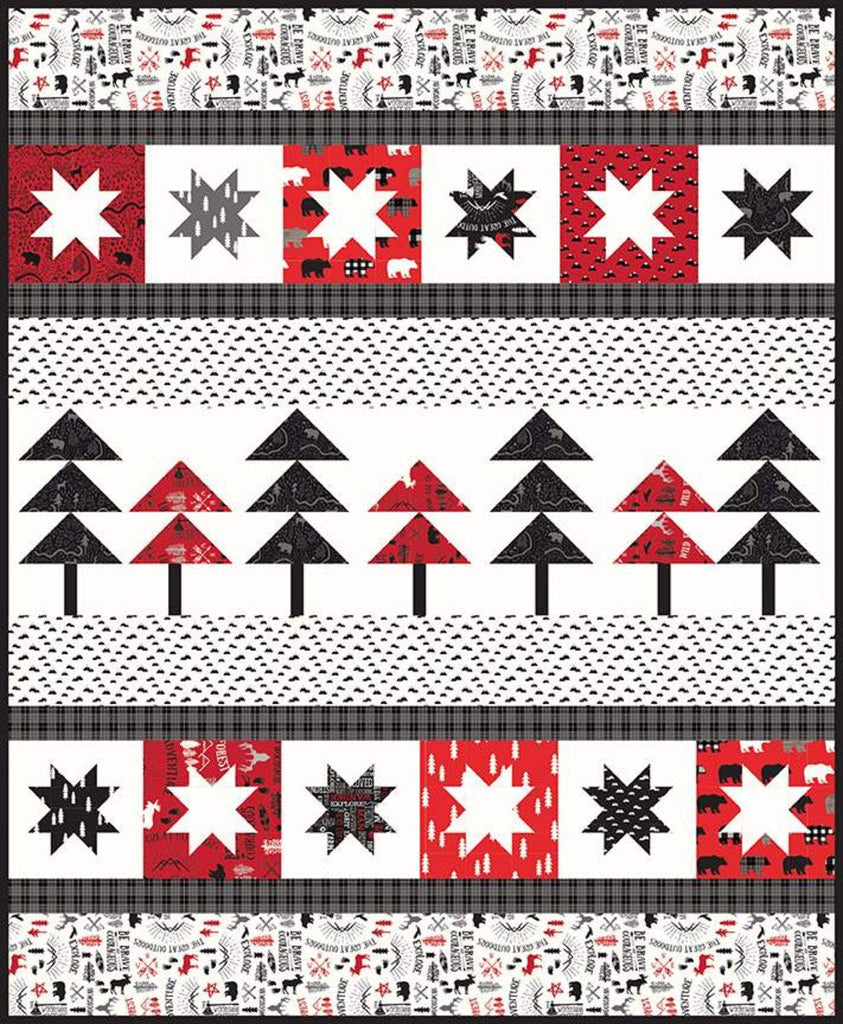 SALE Pine Valley Quilt PATTERN P144 by Primrose Cottage Quilts - Riley Blake Designs - INSTRUCTIONS Only - Row Quilt - Stars Pine Trees