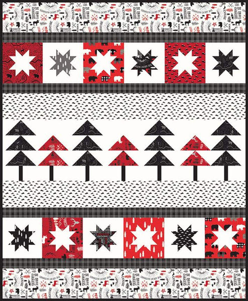 SALE Pine Valley Quilt PATTERN P144 by Primrose Cottage Quilts - Riley Blake Designs - INSTRUCTIONS Only - Row Quilt - Stars Pine Trees