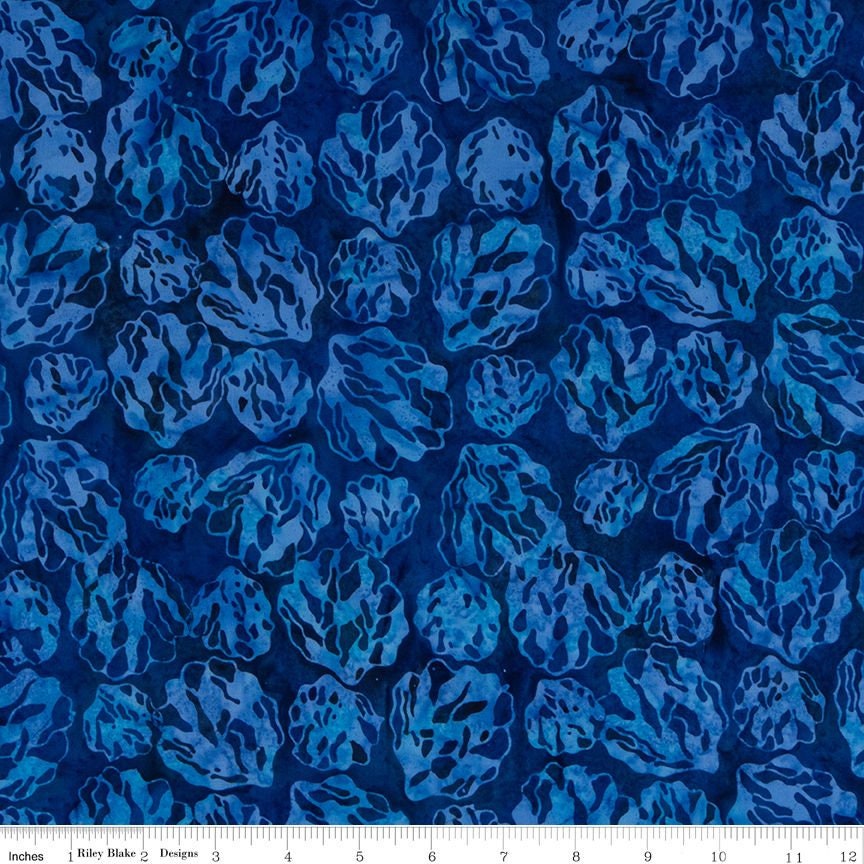 SALE Batiks Expressions BTCB1012 Mexican Blue - Riley Blake Designs - Hand-Dyed Tjaps Print - Quilting Cotton Fabric