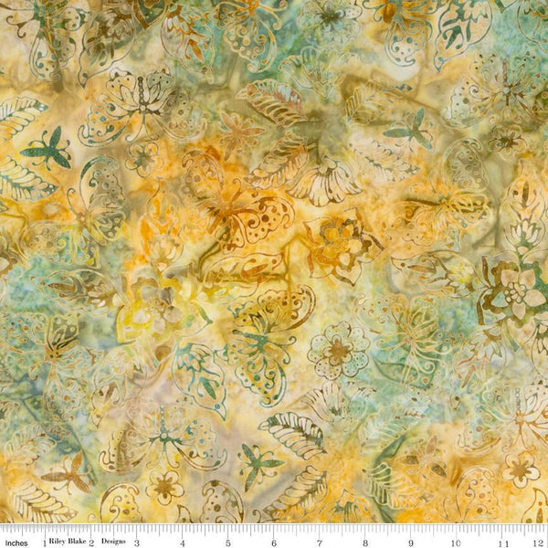 SALE Batiks Expressions BTPT1096 Sand Dune - Riley Blake Designs - Hand-Dyed Tjaps Print - Quilting Cotton Fabric