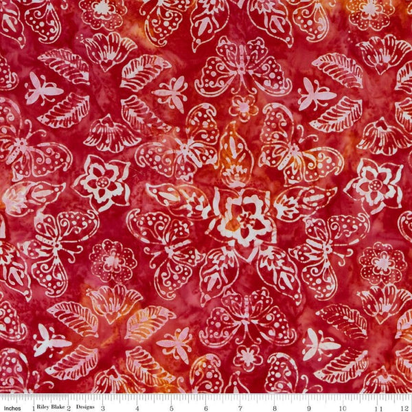 SALE Batiks Expressions BTPT1094 Apple - Riley Blake Designs - Hand-Dyed Tjaps Print - Quilting Cotton Fabric