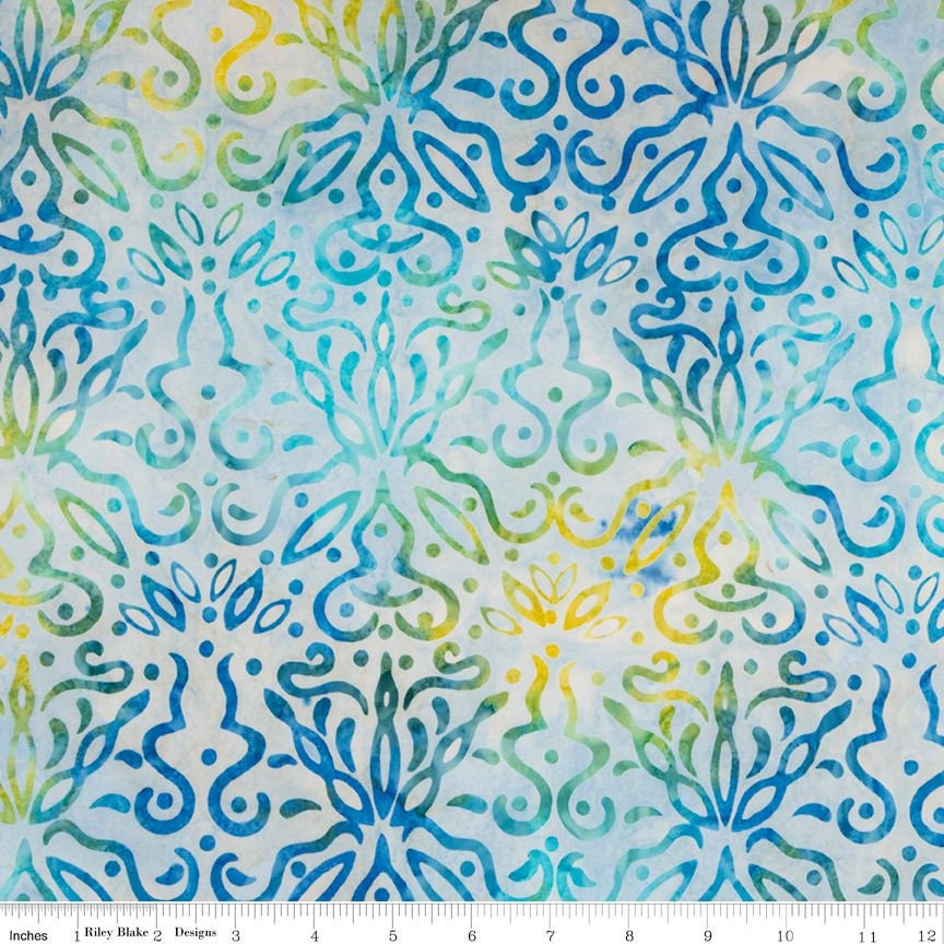 SALE Batiks Expressions BTPT1126 Morning Glory - Riley Blake Designs - Hand-Dyed Tjaps Print - Quilting Cotton