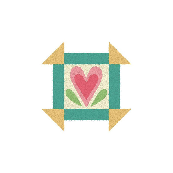 Image of the heart project from the Summer Punch Needle Pattern by Lori Holt for Riley Blake Designs. 
Cute Little Fabric Shop