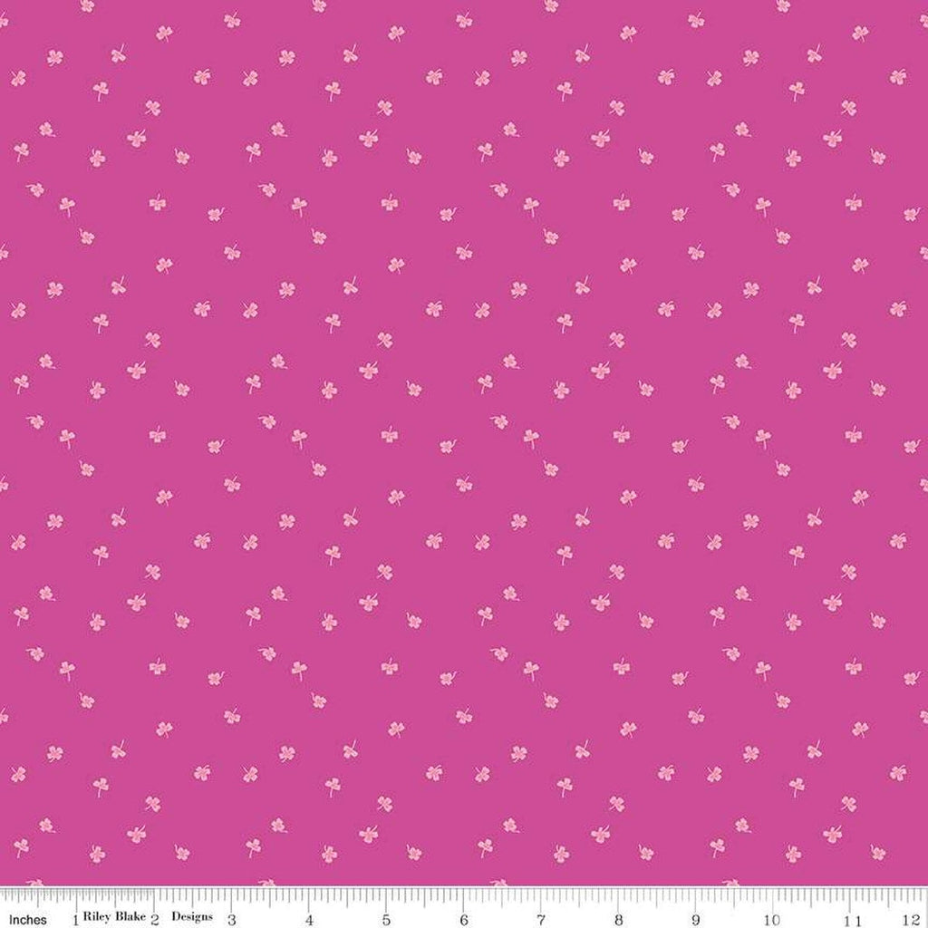 Image of the Chloe Clovers Fuchsia quilting cotton fabric by Rachel Erickson for Riley Blake Designs. Image features tiny scattered clovers on a hot pink background.
Cute Little Fabric Shop
