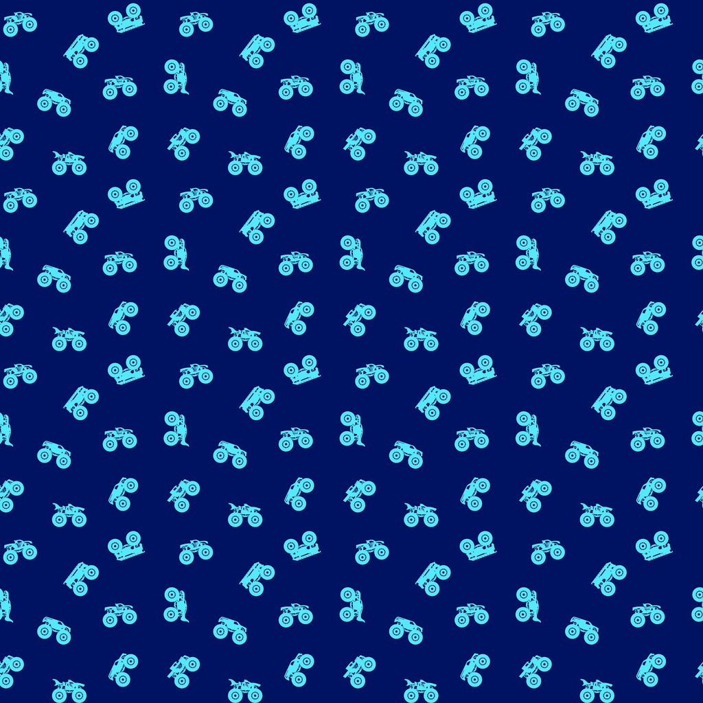 Hot Wheels Monster Trucks Silhouette C12953 Navy - Riley Blake Designs - Trucks Truck - Quilting Cotton Fabric -  LIcensed Product