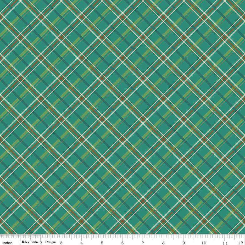 Image of the Autumn Afternoon Plaid Teal quilting cotton fabric by Heather Peterson for Riley Blake Designs. Features a teal green multicolored diagonal plaid pattern.
Cute Little Fabric Shop