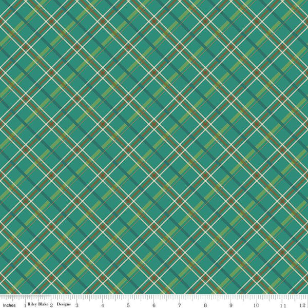 Image of the Autumn Afternoon Plaid Teal quilting cotton fabric by Heather Peterson for Riley Blake Designs. Features a teal green multicolored diagonal plaid pattern.
Cute Little Fabric Shop