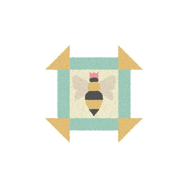 Image of the bee project from the Summer Punch Needle Pattern by Lori Holt for Riley Blake Designs. 
Cute Little Fabric Shop