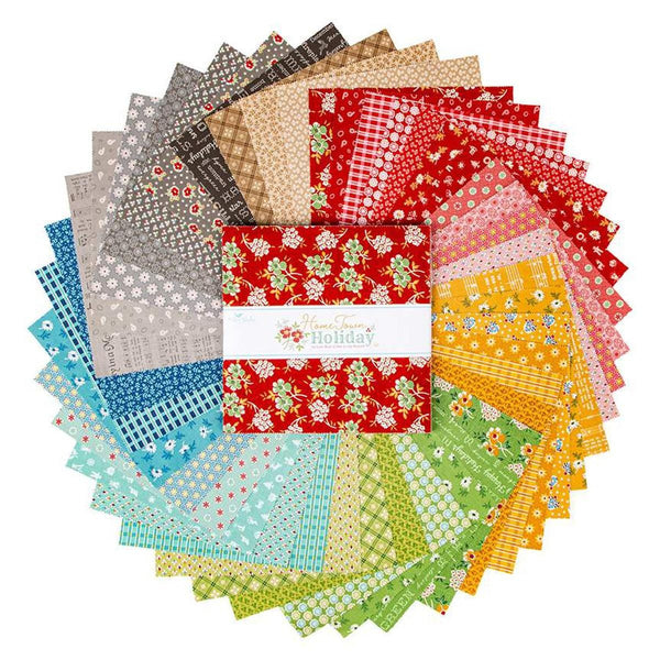 Image of the Home Town Holiday 10" Stacker Bundle quilting cotton fabric by Riley Blake Designs. 
Cute Little Fabric Shop