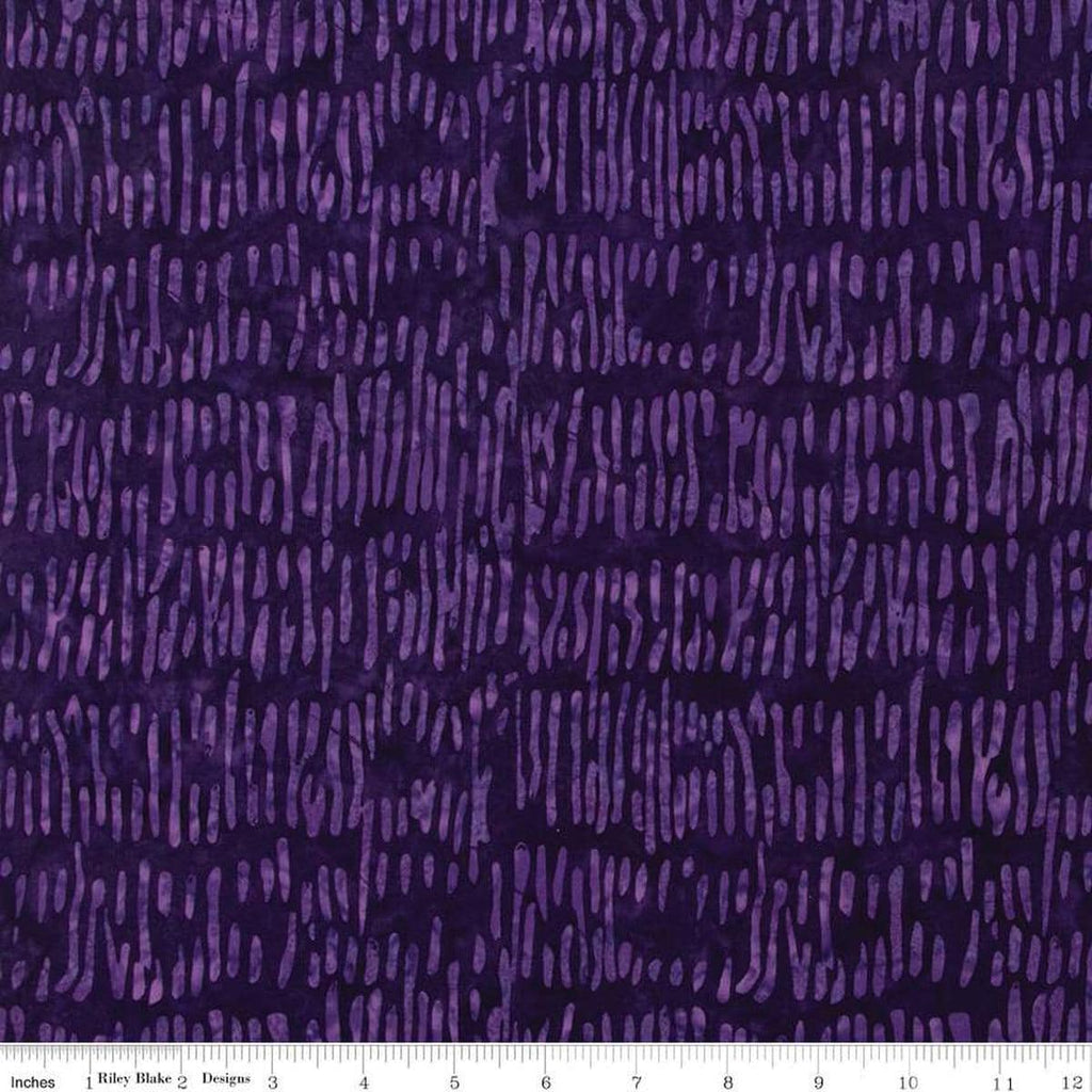 Image of the Expressions Batiks Halloween Expressions Pomp quilting cotton fabric by Riley Blake Designs. Features lines on a dark purple background. 
Cute Little Fabric Shop