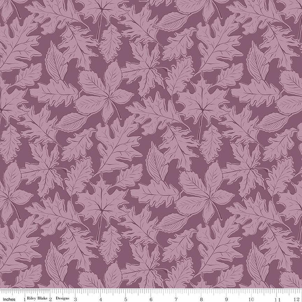 SALE Maple Fall C12471 Purple - Riley Blake Designs - Leaf Leaves - Quilting Cotton Fabric