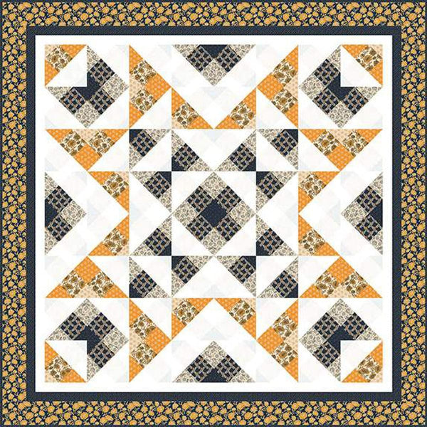 Image of the Starstruck In Plaid quilt by Snowball Quilt Company for Riley Blake Designs. Features a large concentric star pattern. 
Cute Little Fabric Shop