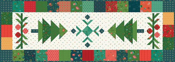 SALE Under the Pines Boxed Runner Kit KT-14861 by Heather Peterson - Riley Blake - Box Pattern Fabric - In From The Cold - Quilting Cotton