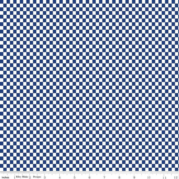 Image of the Hot Wheels Made to Race Checker Navy quilting cotton fabric by Riley Blake Designs. Official licensed product. Territorial sales restrictions may apply. Features a checkboard pattern a dark blue background.
Cute Little Fabric Shop