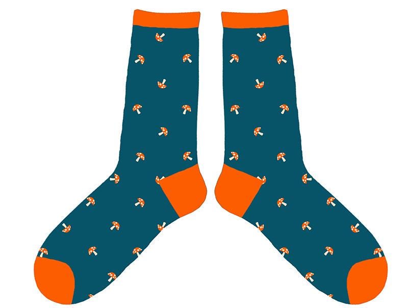 SALE Mushroom Socks RS-7090 - Moda Fabrics - Gingiber - Ruby Star - One Size Fits Most