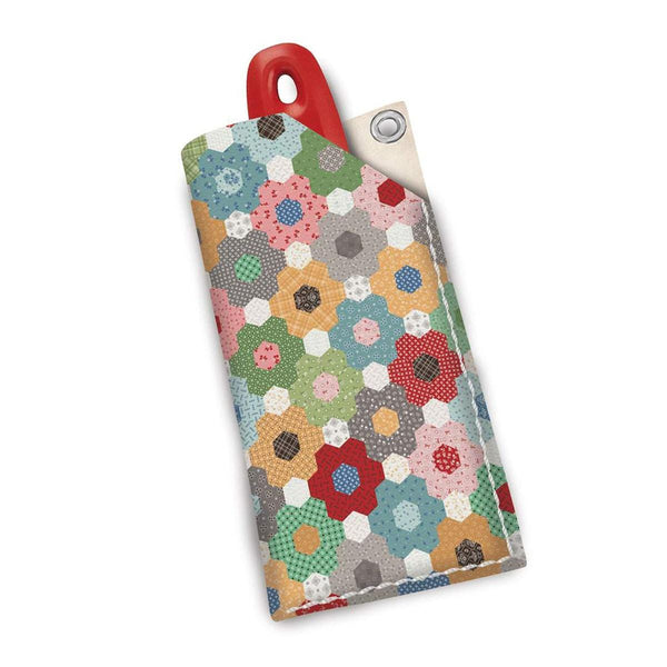 Image of the Leather Rotary Sheath Calico by Lori Holt for Riley Blake Designs. Features a case for your rotary blade. 
Cute Little Fabric Shop