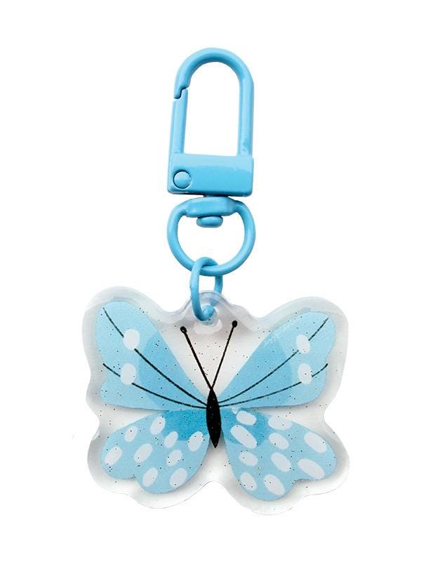 SALE Blue Butterfly Zipper Charm LHLOVEZ001 by Lizzy House - Moda Fabrics - Acrylic Resin