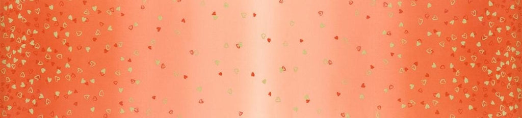 SALE I Heart Ombre METALLIC 10875 Tangerine - Moda - Light to Darker Orange with Gold SPARKLE Stars - Quilting Cotton Fabric