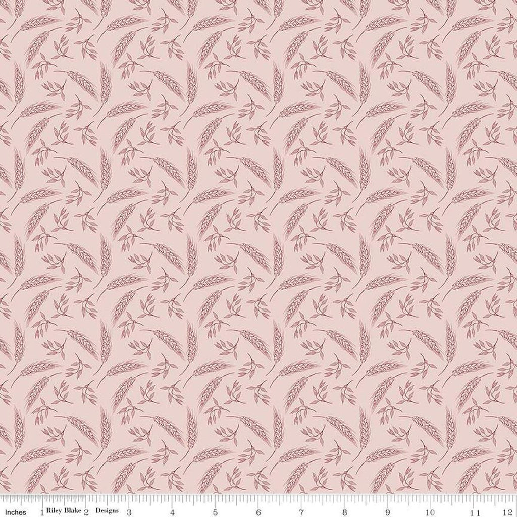 Image of the A Walk on the Prairie Wheat Dusty Pink quilting cotton fabric by Modern Prairie for Riley Blake Designs. Features tossed wheat and leaves on a light pink background.
Cute Little Fabric Shop