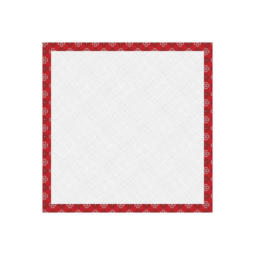 Image of the 10" Design Board Autumn Schoolhouse by Lori Holt for Riley Blake Designs. Features a 10 inch square with cardboard and batting with a red border. 
Cute Little Fabric Shop