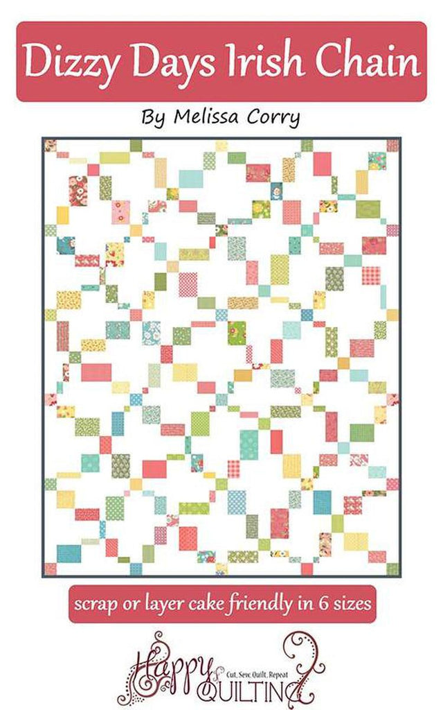 Image of the Dizzy Days Irish Chain quilt pattern by Melissa Corry for Riley Blake Designs. Features a chaotic chain pattern on a white quilt background.
Cute Little Fabric Shop