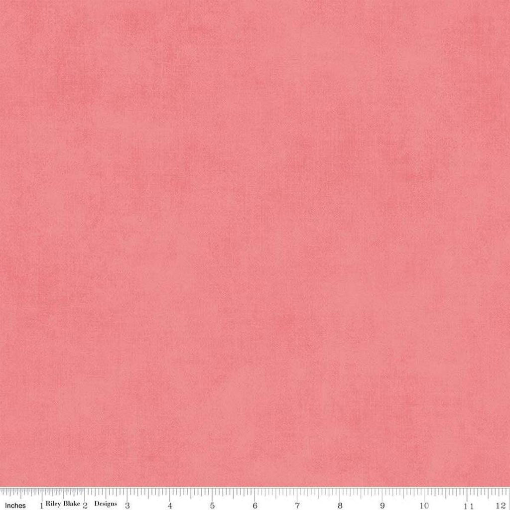 Image of the Shades Lipstock quilting cotton fabric by Riley Blake Designs. Features a coral pink fabric with a mottled semisold background. 
Cute Little Fabric Shop