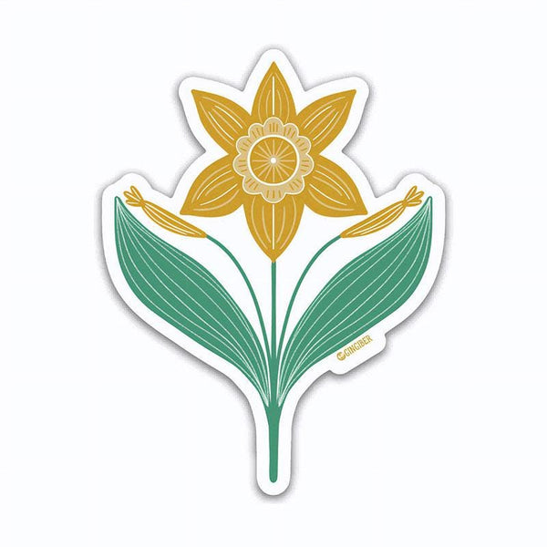 SALE Sticker Daffodil GB-ST2084 - Moda Fabrics - Gingiber - Durable Vinyl Sticker