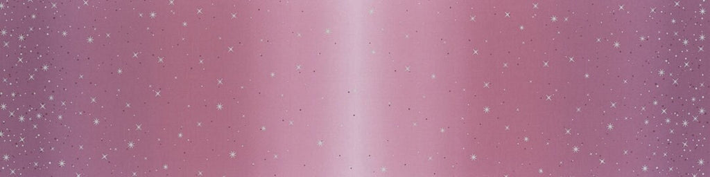 SALE Ombre Fairy Dust METALLIC 10871 Mauve - Moda - Light to Darker Purple with Silver SPARKLE Stars - Quilting Cotton Fabric