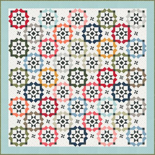 Image of the Glam Squad quilt pattern by Lella Boutique for Moda Fabrics. Features stars on a square quilt.
Cute Little Fabric Shop