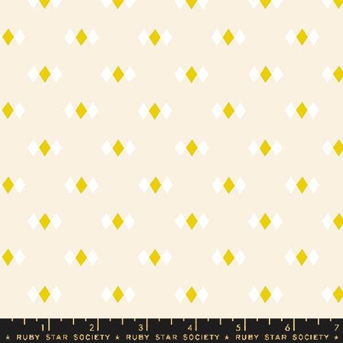 Image of the Juicy Diamonds Shell quilting cotton fabric by Melody Miller for Ruby Star Society, distributed by Moda Fabrics. Features small white diamonds on a cream background. 
Cute Little Fabric Shop