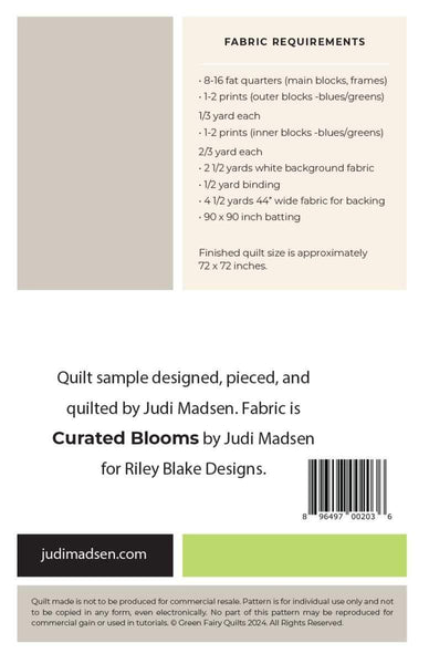 Image of the Curated quilt pattern by Judy Madsen for Riley Blake Designs. Features the fabric requirements for the quilt.
Cute Little Fabric Shop