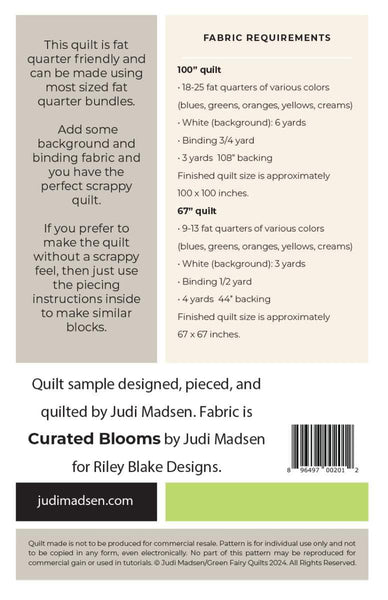 Image of the Blooms quilt pattern by Judy Madsen for Riley Blake Designs. Features the fabric requirements to construct the quilt.
Cute Little Fabric Shop