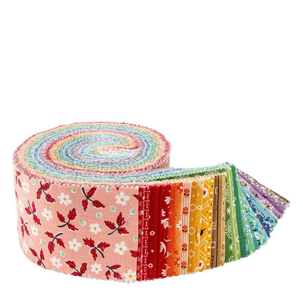 Image of the Bee Bundle Limited Edition Colors 2 1/2" Rolie Polie by Lori Holt for Riley Blake Designs.  Features a selection of fabrics curated by Lori Holt of Bee in my Bonnet from her past collections. 
Cute Little Fabric Shop