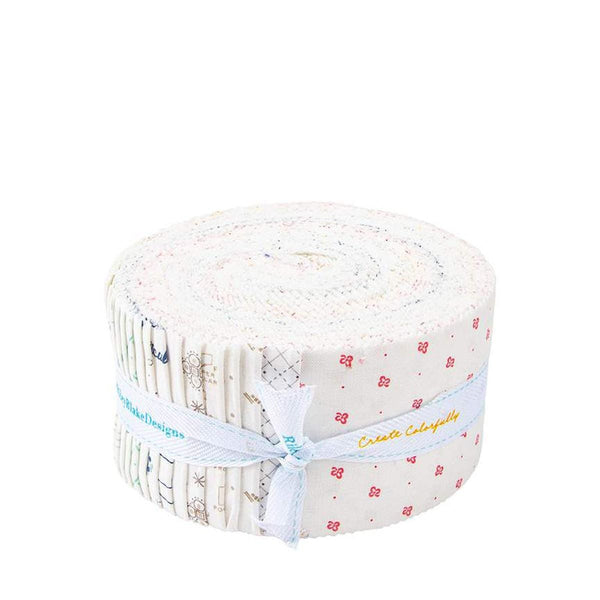 Image of the Bee Bundle Limited Edition Backgrounds 2 1/2 inch Rolie Polie by Lori Holt for Riley Blake Designs.  Features a selection of fabrics with white backgrounds curated by Lori Holt.
Cute Little Fabric Shop