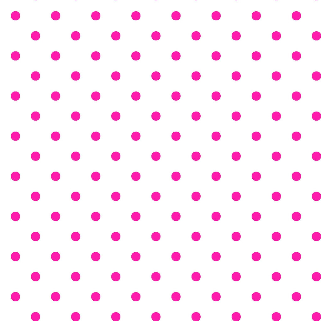 SALE Dots and Stripes and More Brights Mini Dot 28891 ZP Pink on White - QT Fabrics - Polka Dots Dotted - Quilting Cotton Fabric