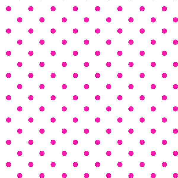 SALE Dots and Stripes and More Brights Mini Dot 28891 ZP Pink on White - QT Fabrics - Polka Dots Dotted - Quilting Cotton Fabric