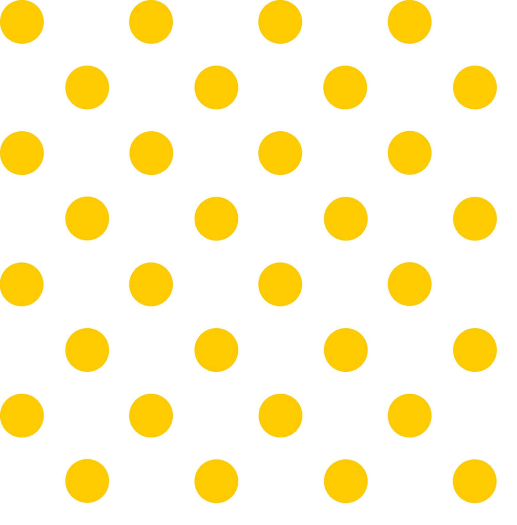 9" End of Bolt - Dots and Stripes and More Brights Medium Dot 28893 S Yellow on White - QT Fabrics - Polka Dotted - Quilting Cotton Fabric
