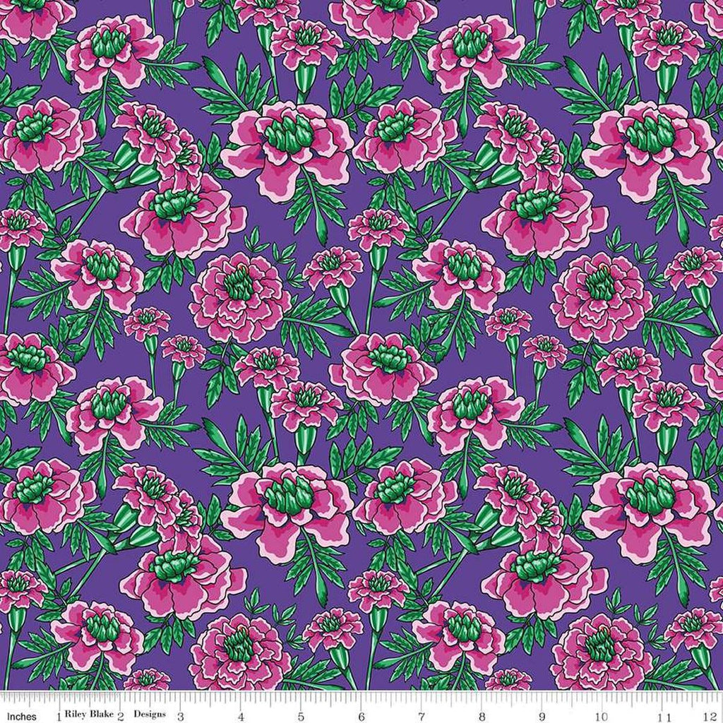 Image of the Botanic Blast Small Carnations Amethyst quilting cotton fabric by Sew Yeah Quilting for Riley Blake Designs. Features carnation flowers on a purple background.
Cute Little Fabric Shop