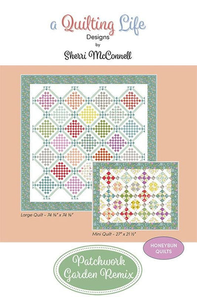 Image of the 
Patchwork Garden Remix  quilt pattern by A Quilting Life for Moda Fabrics. Features a diamond pattern quilt in two sizes.
Cute Little Fabric Shop