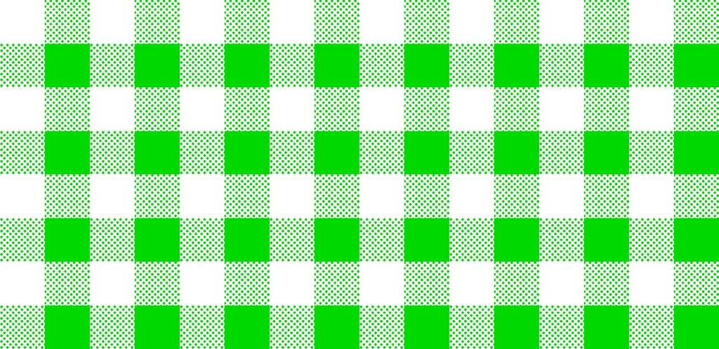 32" End of Bolt - CLEARANCE Dots and Stripes and More Brights PRINTED Medium Gingham 28896 G Green White - QT Fabrics - Quilting Cotton
