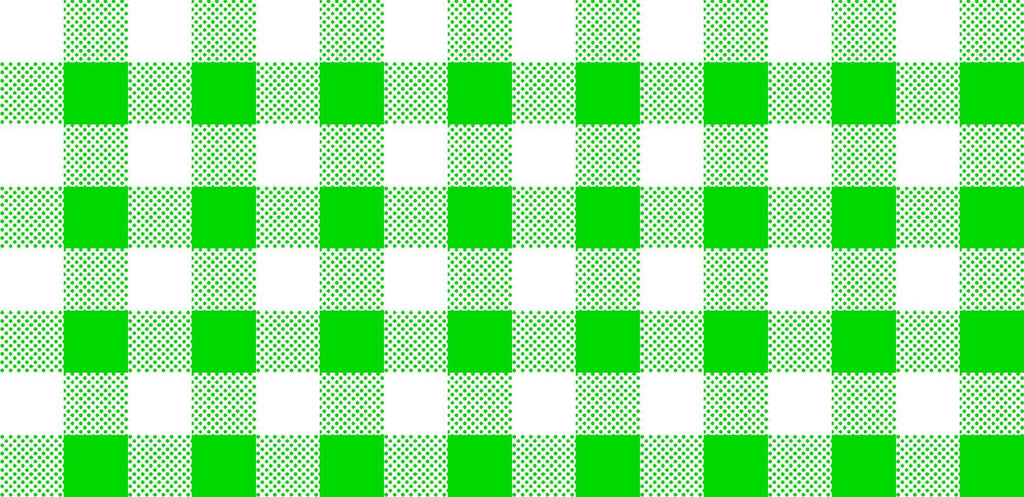 Fat Quarter End of Bolt CLEARANCE Dots and Stripes and More Brights PRINTED Medium Gingham 28896 G Green White - QT Fabrics Quilting Cotton