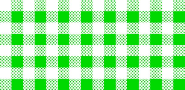 10" End of Bolt - CLEARANCE Dots and Stripes and More Brights PRINTED Medium Gingham 28896 G Green White - QT Fabrics - Quilting Cotton