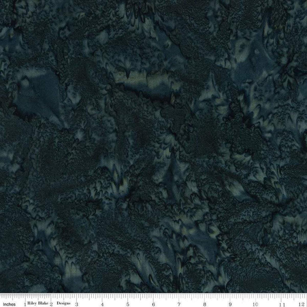 1 Yard End of Bolt - SALE Batiks Expressions Hand-Dyes BTHH162 Dark Turquoise 3 - Riley Blake - Hand-Dyed Print - Quilting Cotton Fabric