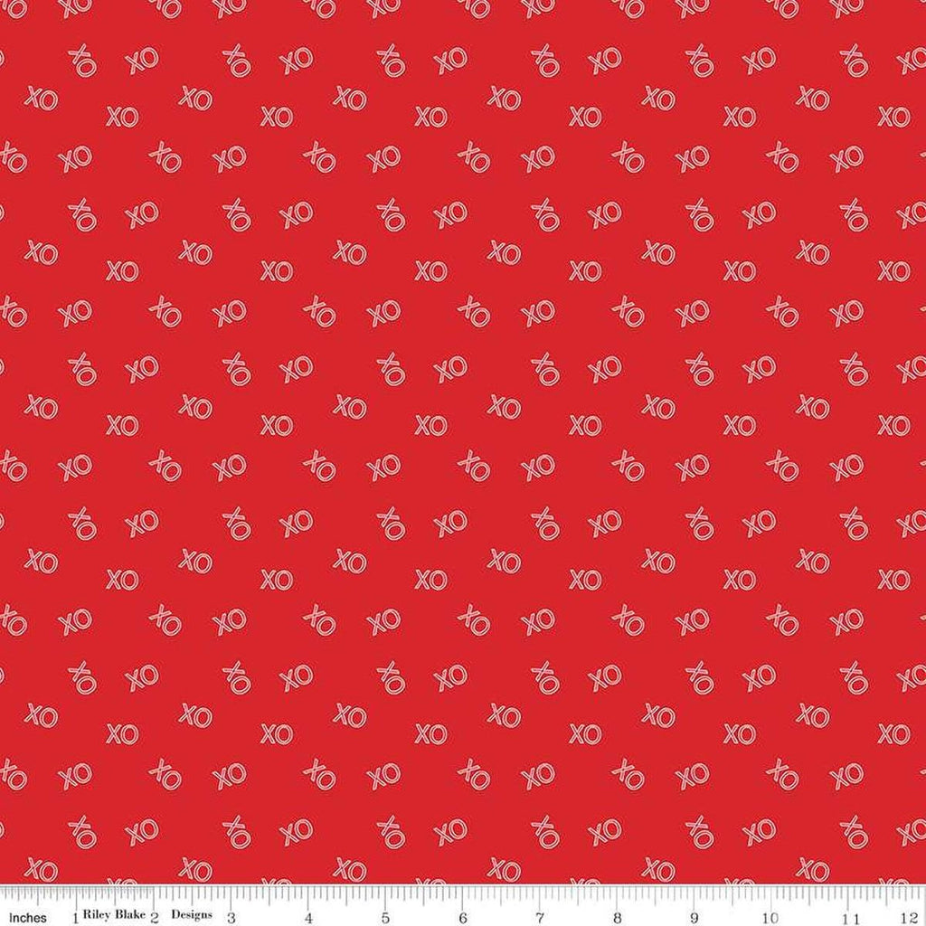Image of the Sweetheart XO Red quilting cotton fabric by My Mind's Eye for Riley Blake Designs. Features X's and O's on a red background.
Cute Little Fabric Shop
