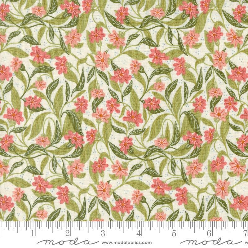 Woodland Wonder Floral Cloud quilting cotton fabric by Gingiber for Moda Fabrics. Features flowers, leaves, and dots on a cream background. 
Cute Little Fabric Shop