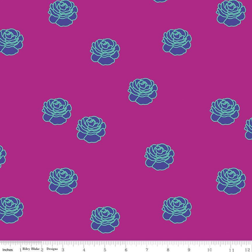 Image of the Botanic Blast Small Roses Hot Pink quilting cotton fabric by Sew Yeah Quilting for Riley Blake Designs. Features scattered roses on a hot pink background.
Cute Little Fabric Shop